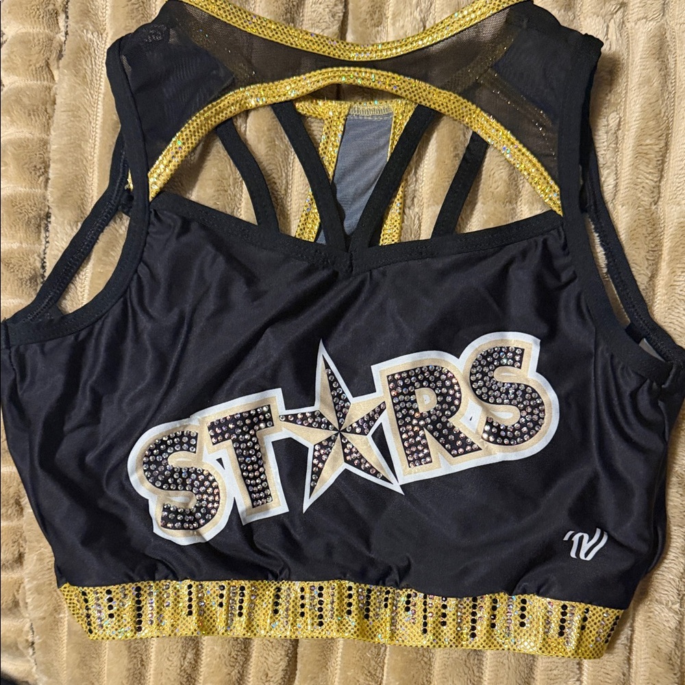 Varsity Black and Gold Stars Top